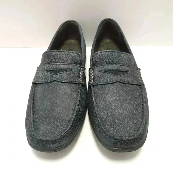 Johnnie O Mens Penny Loafers Size 8 M Drivers Blue Grey - Picture 2 of 7